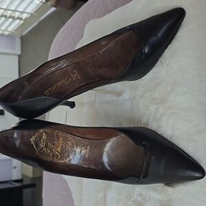 Vintage Mandel's Black Leather Women's Heels